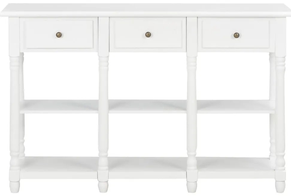 Mesa consola 110x30x76 cm derivados de madeira branco