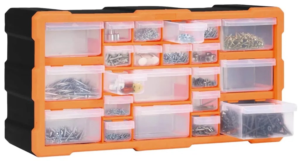 Caixa organizadora com 22 gavetas 49x16x25,5 cm