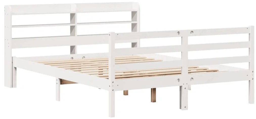 Estrutura cama c/ cabeceira 120x190 cm pinho maciço branco