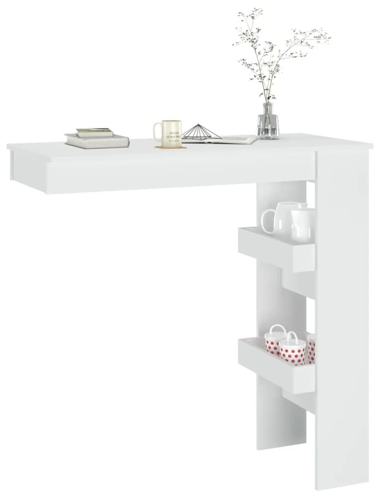 Mesa de bar p/ parede 102x45x103,5 cm derivados madeira branco