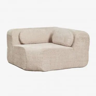 Módulo De Canto Para Sofá Modular Em Chenille Embalado A Vácuo Mérida Chenille Grossa Bege Tapioca - Sklum