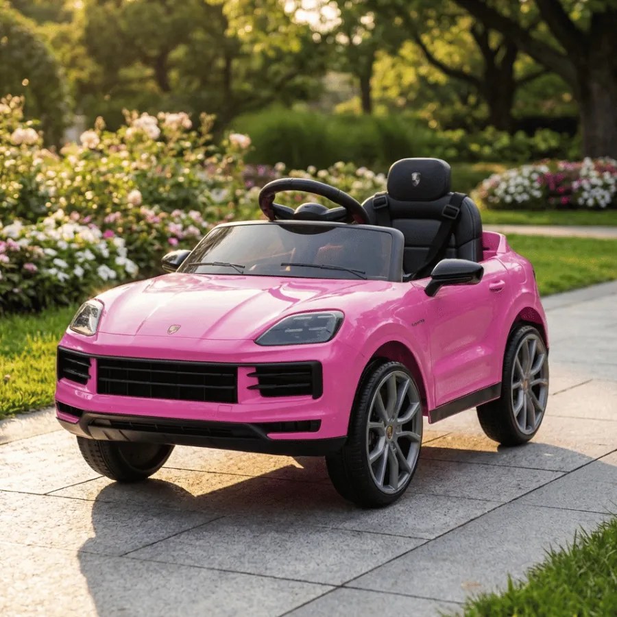Carro Infantil bateria 12V Porsche Cayenne, pneus EVA Rosa