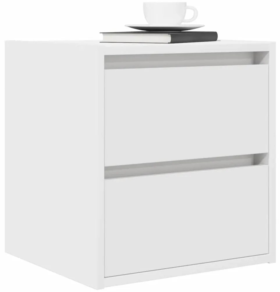 Mesas de cabeceira de parede 2 pcs 38x34x40cm branco