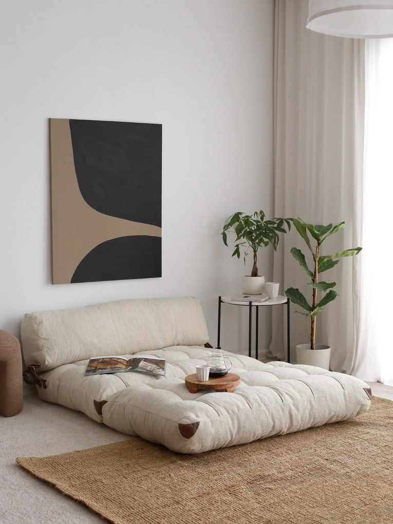 Sofá-Cama 2 Lugares Fold – Creme – 120x79 cm