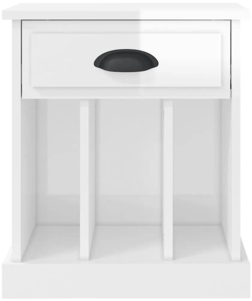 Mesa de cabeceira 43x36x50 cm branco brilhante