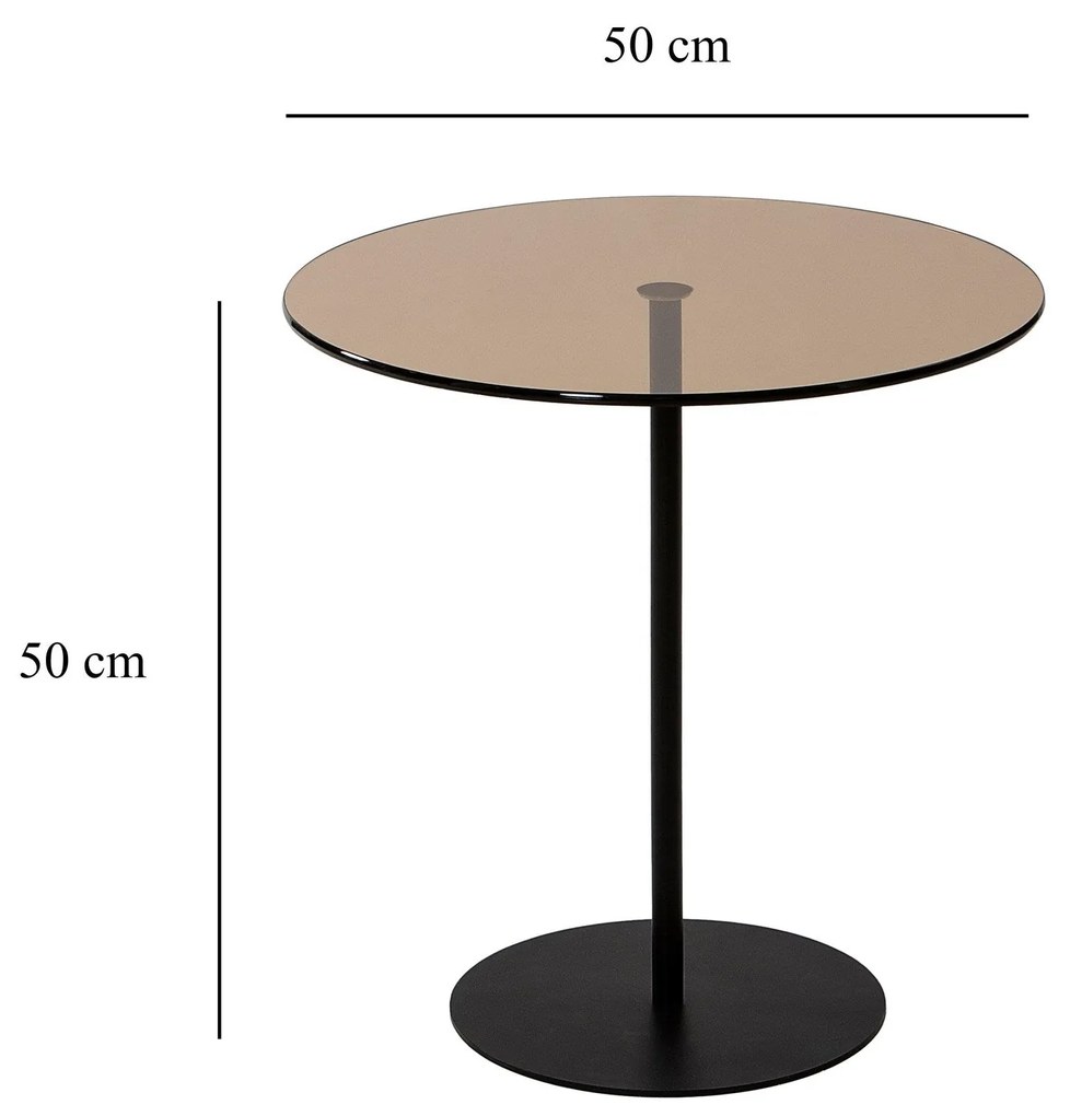 Mesa Lateral Chill-Out – Preto e Bronze – 50 cm x 50 cm x 50 cm