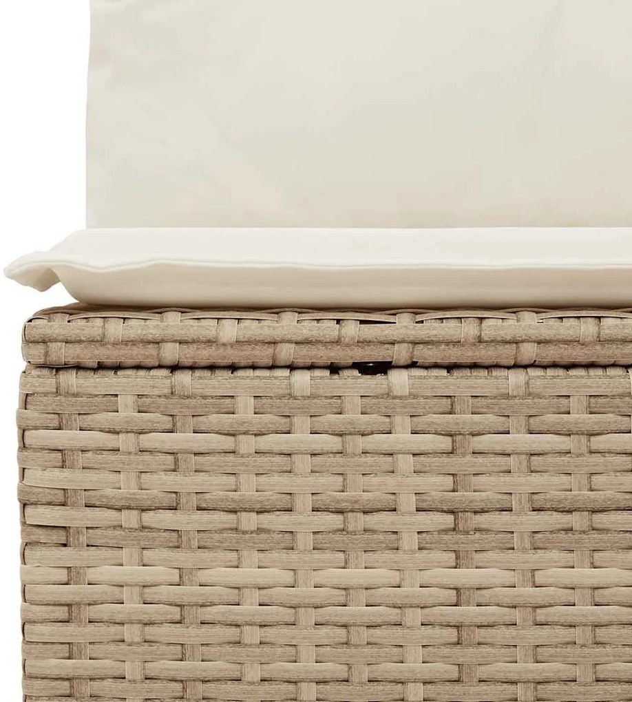 5 pcs conjunto de sofás p/ jardim com almofadões vime PE bege