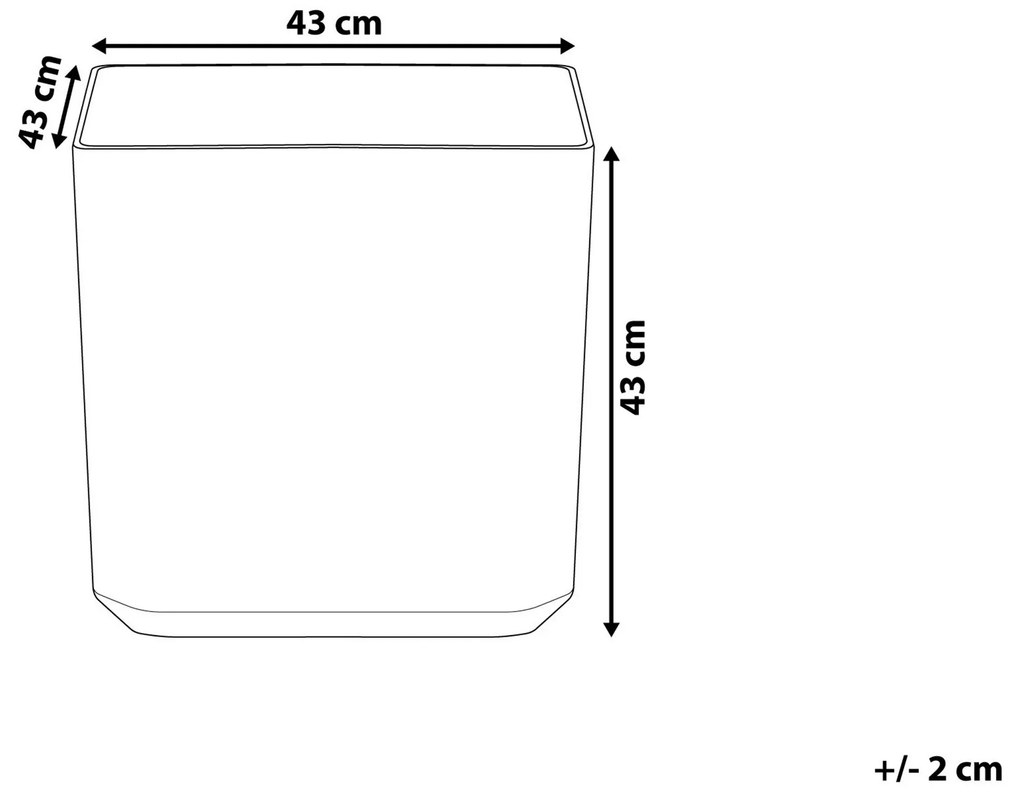 Vaso para plantas em pedra cinzenta 43 x 43 x 43 cm ARTIKI Beliani