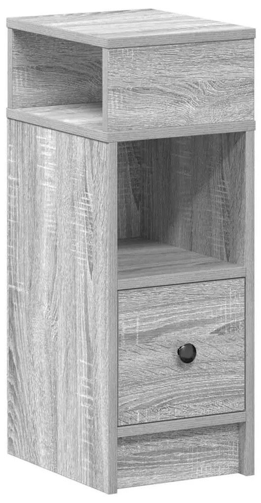 Mesas de cabeceira 2 pcs com gaveta 25x31x66 cm cinzento sonoma