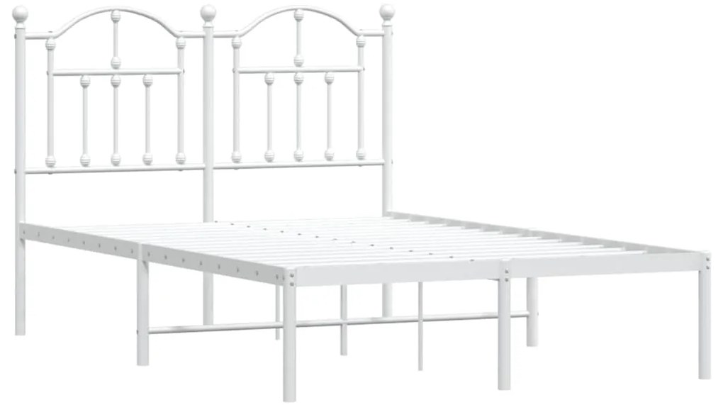 Estrutura de cama com cabeceira 120x200 cm metal branco