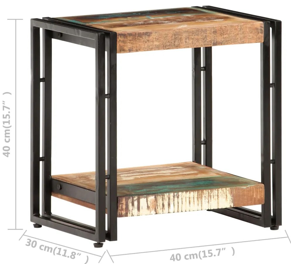 Mesa de apoio 40x30x40 cm madeira recuperada maciça