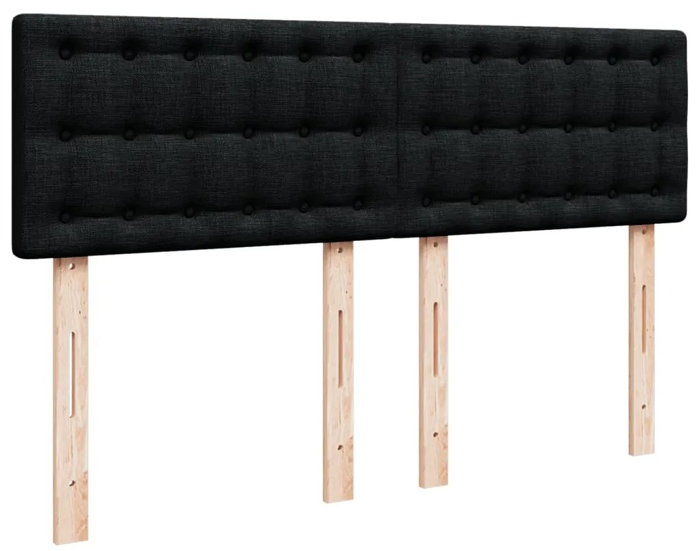 Cama com molas/colchão 140x200 cm tecido preto