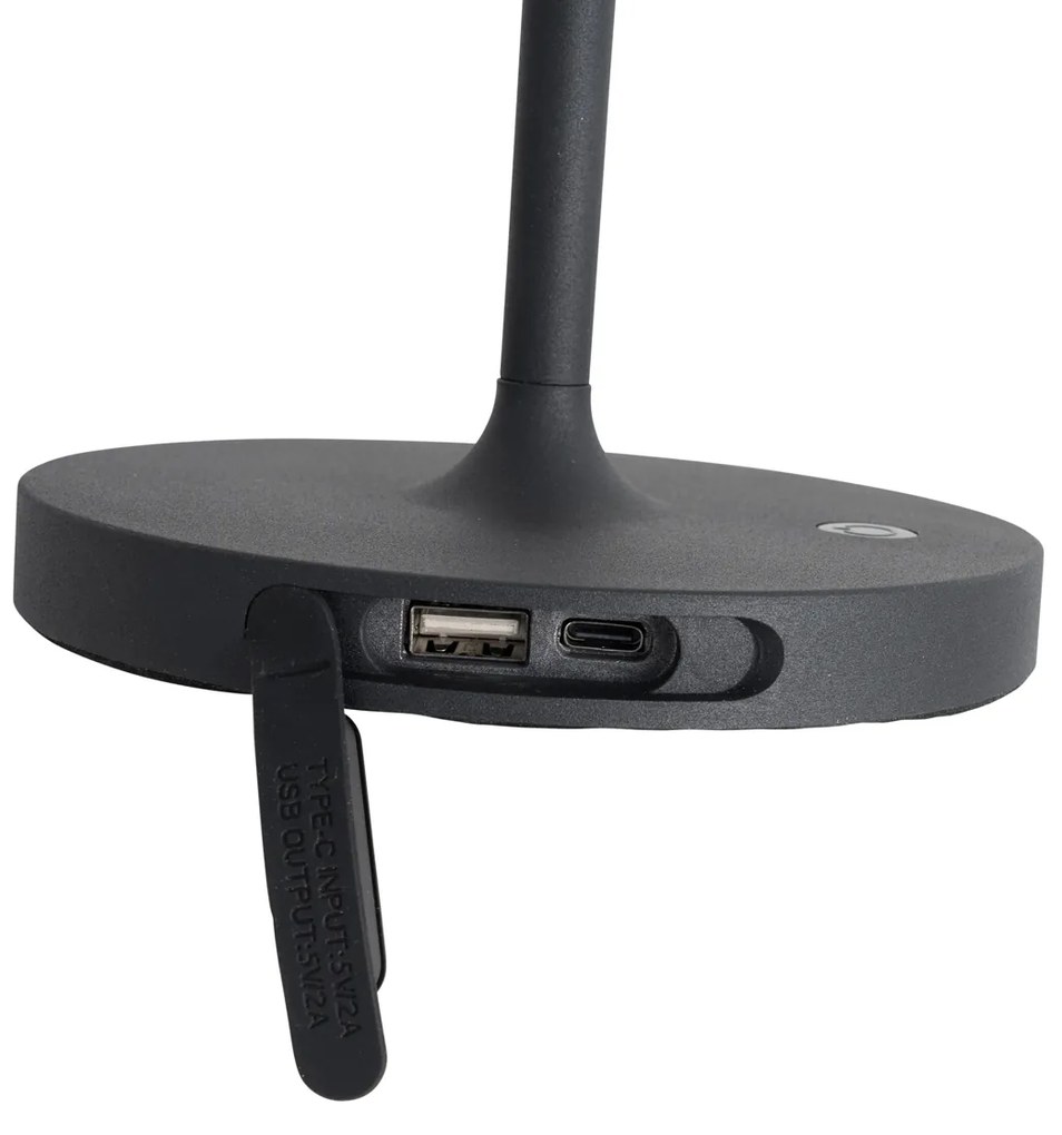 Conjunto de 2 candeeiros de mesa recarregáveis modernos brancos - Maloi