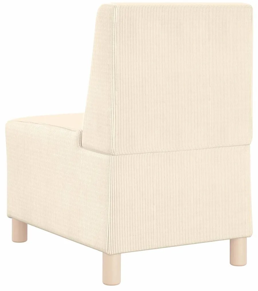 Poltrona sem braços 55 cm tecido corduroy creme