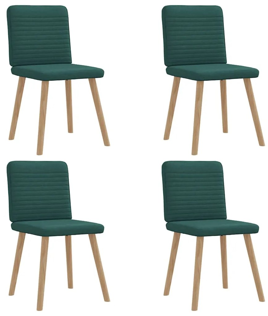 Cadeiras de jantar 4 pcs tecido verde escuro