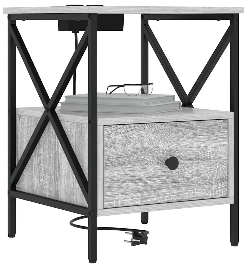 Armário de Cabeceira 2 pcs Sonoma cinzento 41.5 x 40.5 x 55 cm