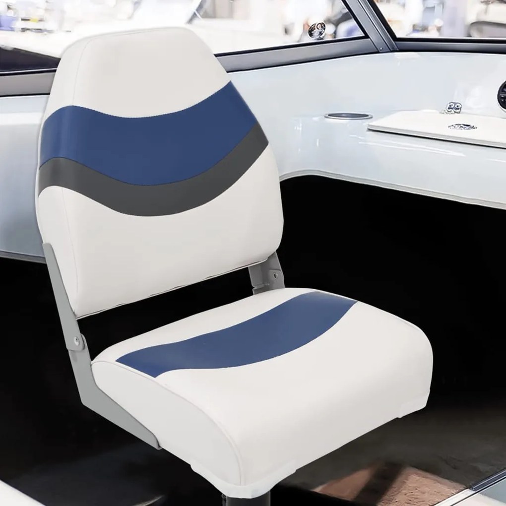 vidaXL 4 pcs conjunto assento de barco dobrável com encosto alto