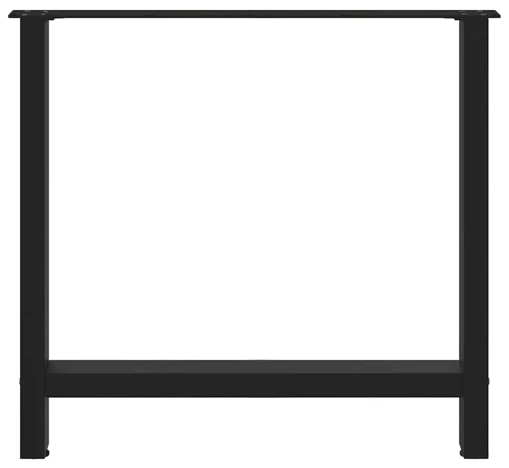 Pés para mesa de jantar pretos 2 peças 70x(72-73) cm aço