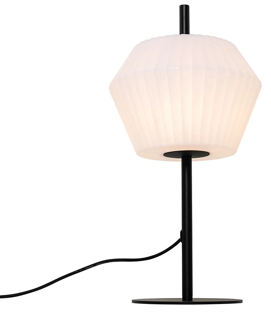 Candeeiro de mesa exterior moderno preto com cúpula branca IP44 - Robbert