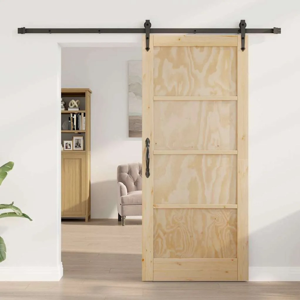 Porta deslizante com hardware 'ORKDAL'em madeira de pinho