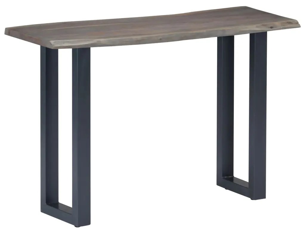 Mesa consola 115x35x76 cm acácia maciça e ferro cinzento