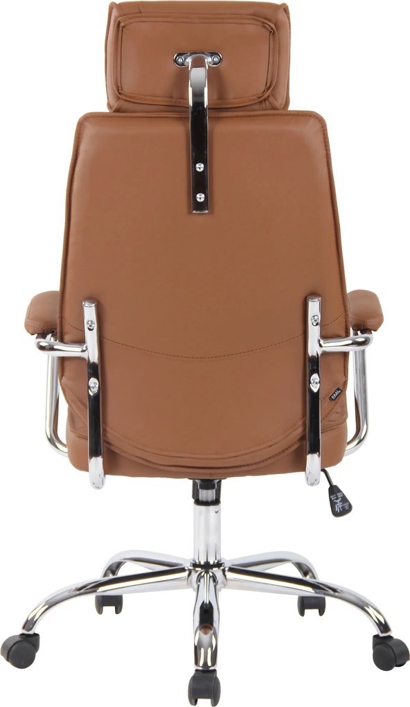 Cadeira de escritório Rako Couro Genuíno Castanho Claro
