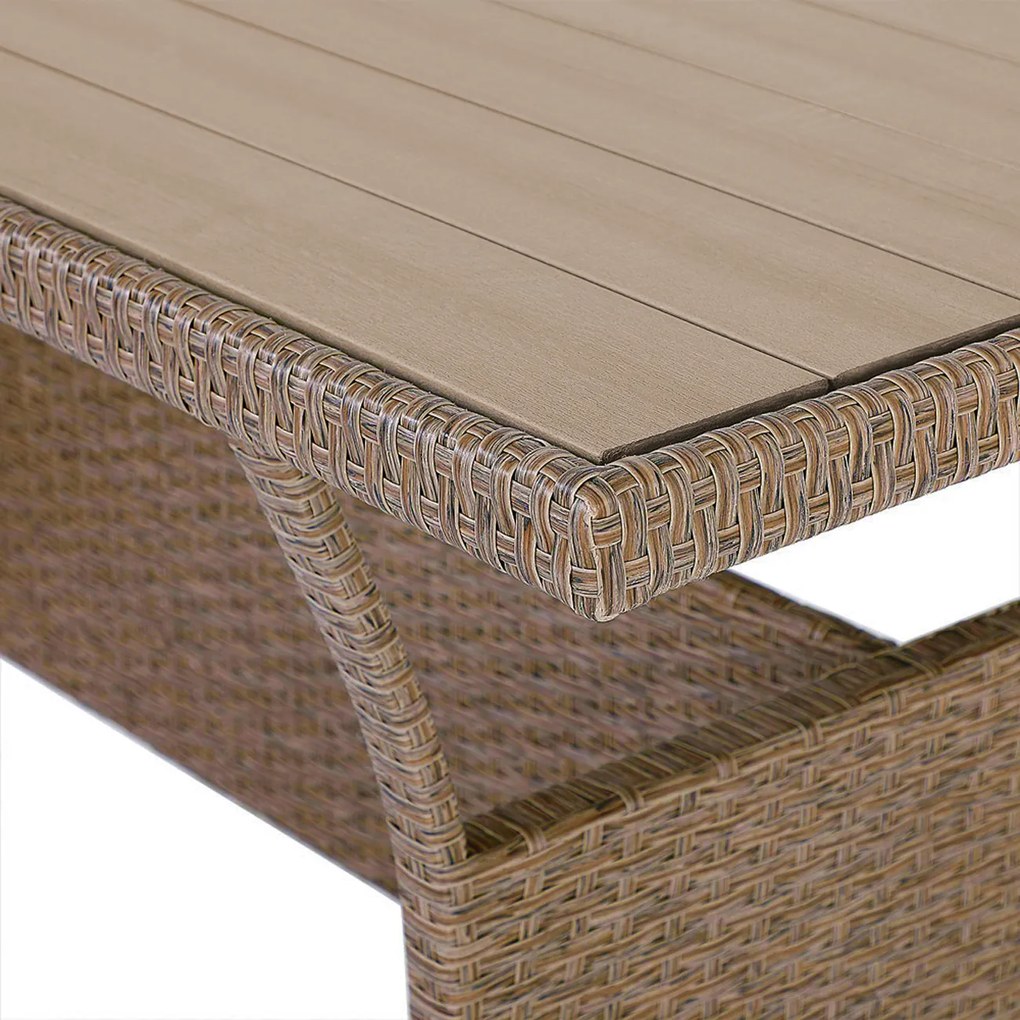 Conjunto Jardim de canto 26 peças em polyrattan premium XXL incl. almofadas creme/bege
