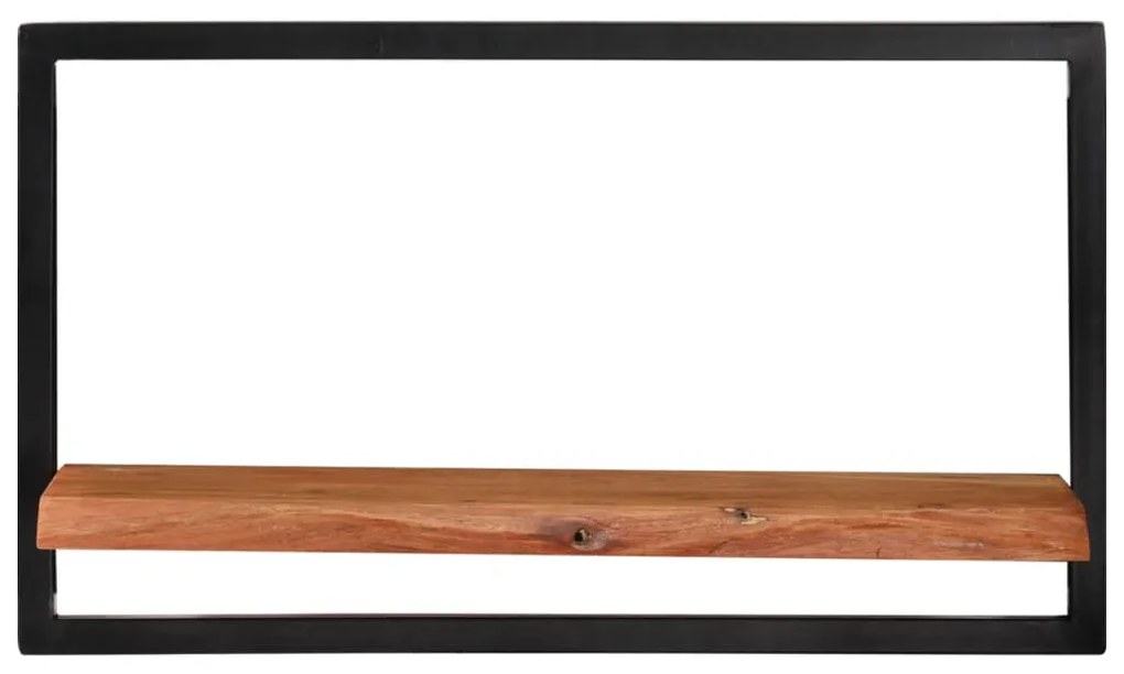 Prateleiras de parede 2 pcs 60x25x35 cm acácia maciça e aço