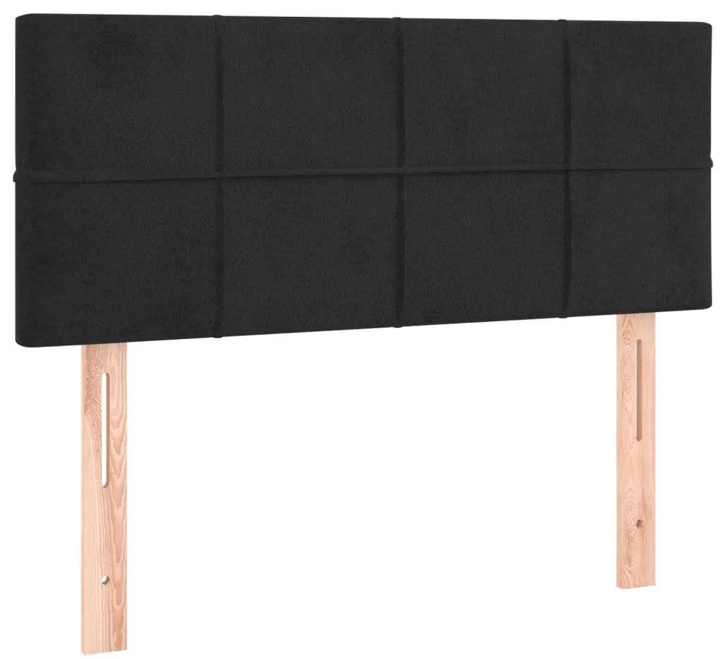 Cabeceira de cama c/ luzes LED veludo 90x5x78/88 cm preto