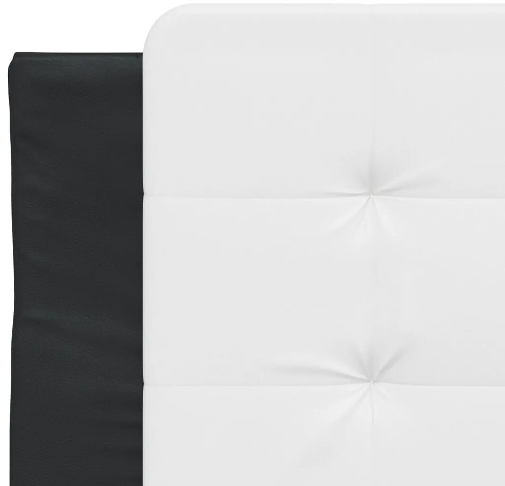 Almofadão de cabeceira 80 cm couro artificial preto e branco