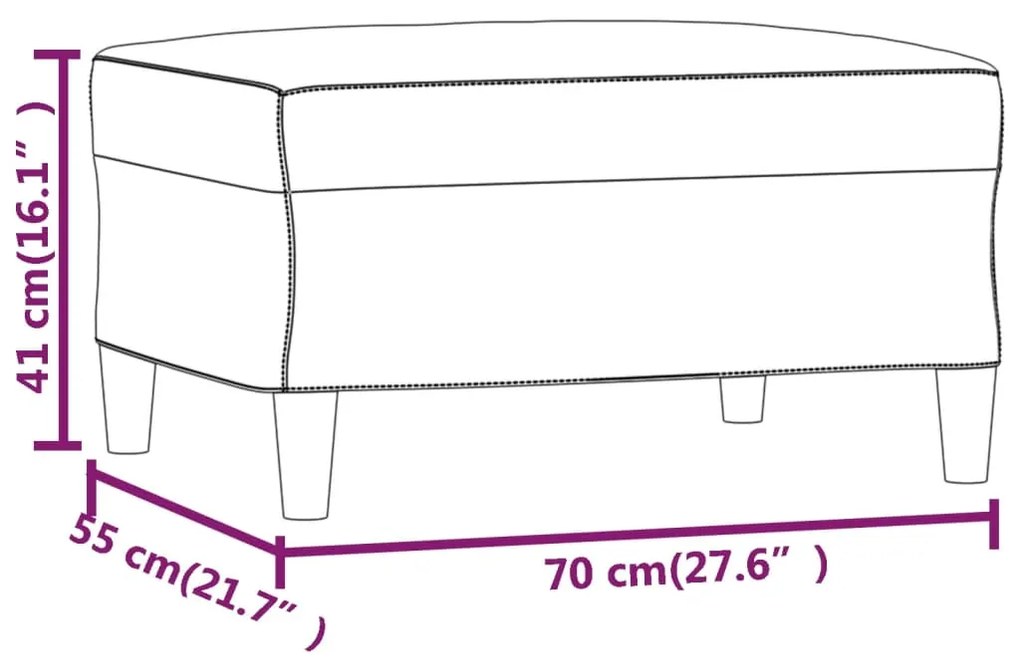 Apoio de pés 70x55x41 cm couro artificial cor creme