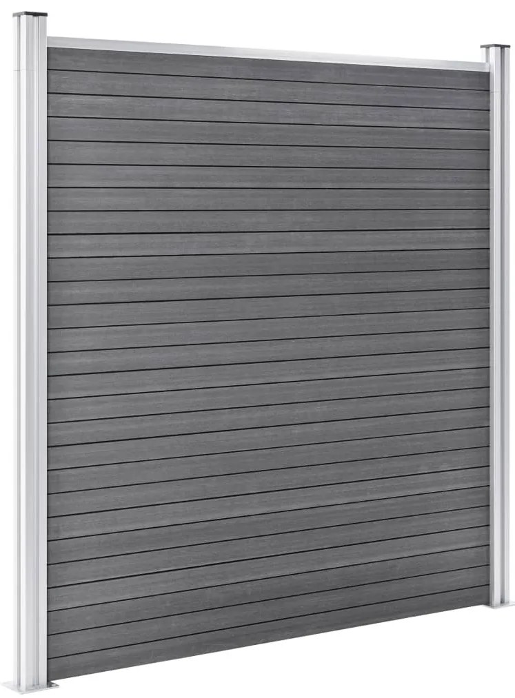 Painel de vedação para jardim 353x186 cm WPC cinzento