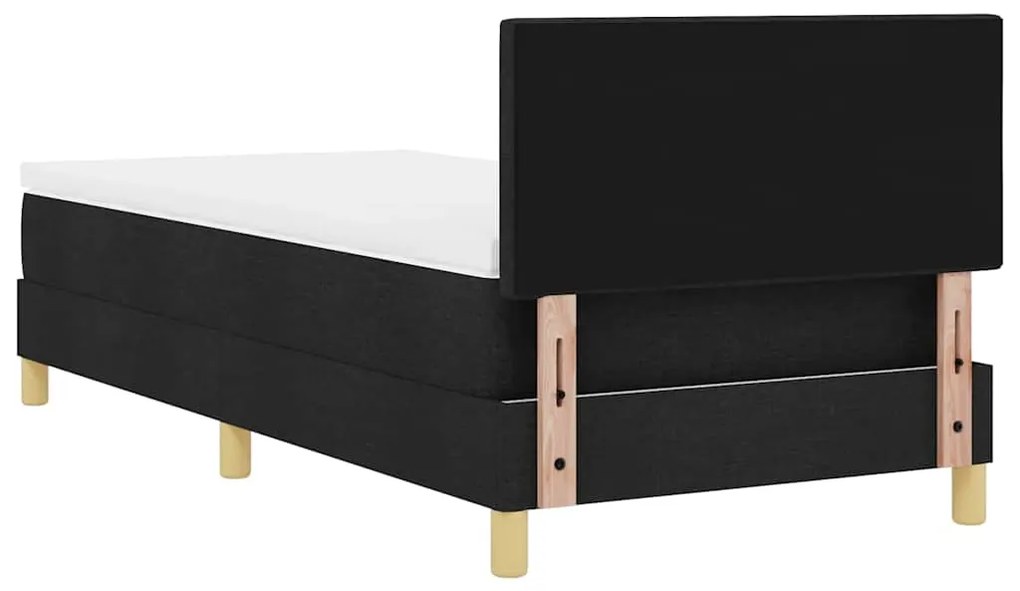 Cama Box com Colchão Preta 90x190 cm Tecido