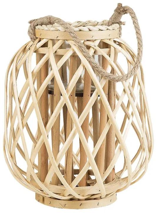 Lanterna decorativa 30 cm castanho claro MAURITIUS Beliani