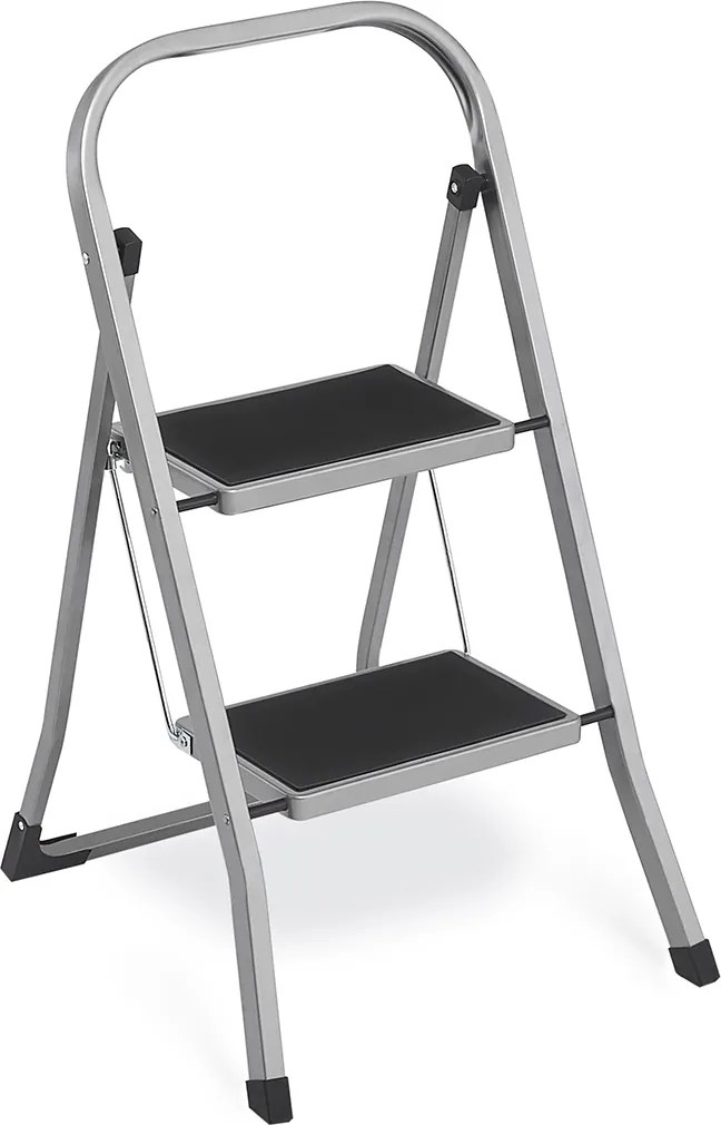 Escadote com 2 degraus até 150 kg 45,5 x 82 cm Cinzento