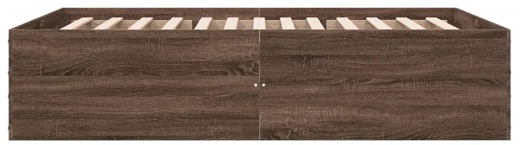 Estrutura de cama 120x200cm derivados madeira carvalho castanho