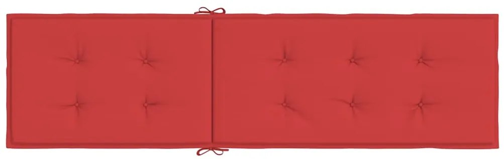 Almofadão para cadeira de terraço (75+105)x50x4 cm vermelho
