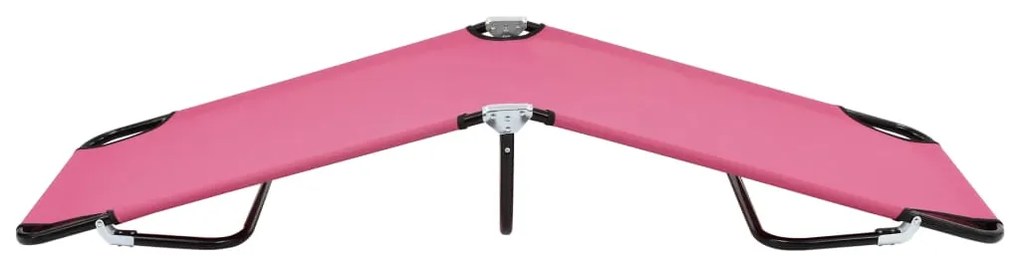 Espreguiçadeira dobrável aço rosa