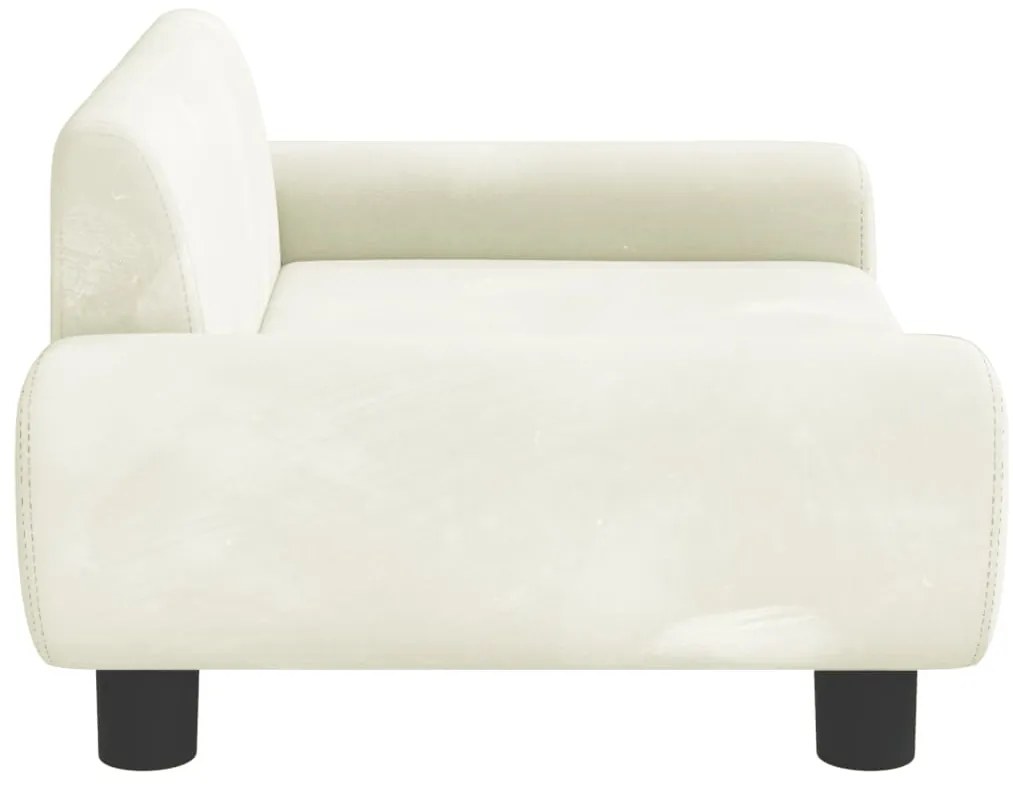 Sofá infantil 70x45x33 cm veludo cor creme