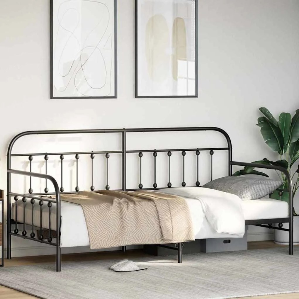 Estrutura de Daybed vidaXL Preta 90x190 cm em Aço