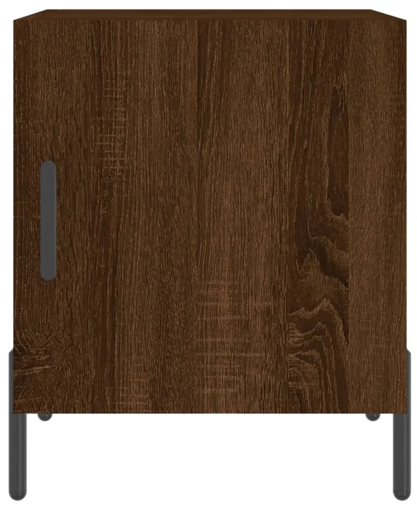 Mesa cabeceira 2pcs 40x40x50cm deriv. madeira carvalho castanho
