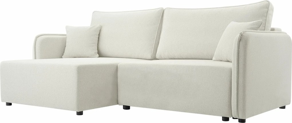 Sofá de canto TrendyNest Turtura, Cama com arrumação, 227x147x93cm, 107 kg, Pernas: Plástico