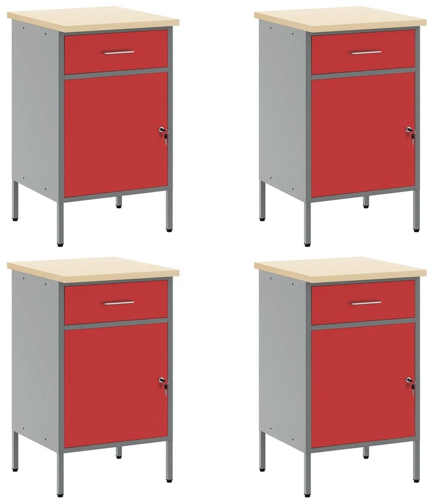 Conjunto de Armário e Painel de Ferramentas de 10 Peças vidaXL Vermelh
