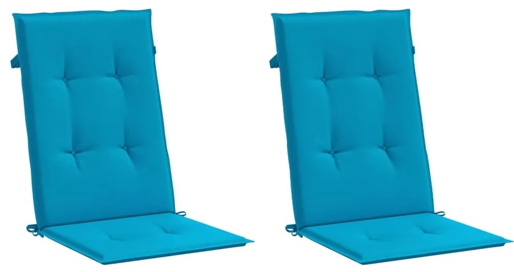Almofadões para cadeiras altas de jardim 2 pcs tecido azul