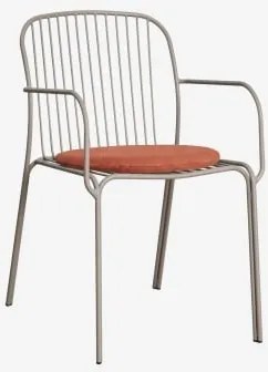 Pack De 4 Cadeiras De Jardim Com Apoios De Braços Em Aço Anerina Moka Brown & Terracota - Sklum