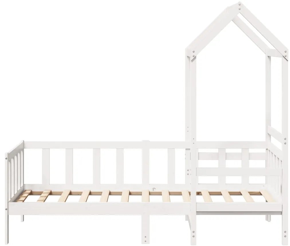 Sofá-cama c/ telhado 90x190 cm madeira de pinho maciça branco