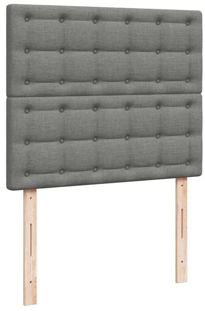Cama boxspring com colchão 120x190 cm tecido cinzento-escuro