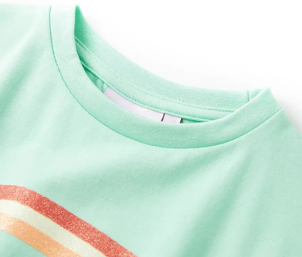 Vestido de criança com cordão verde brilhante 128