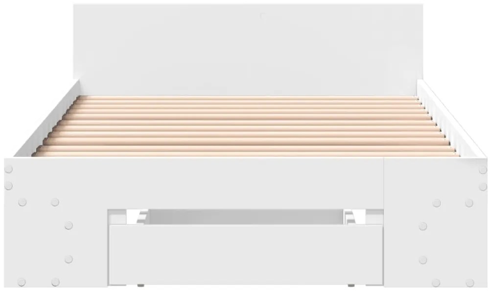 Estrutura cama c/ gaveta 90x190 cm derivados de madeira branco