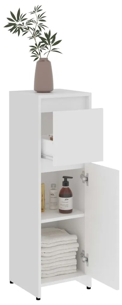 Armário de casa de banho derivados de madeira branco